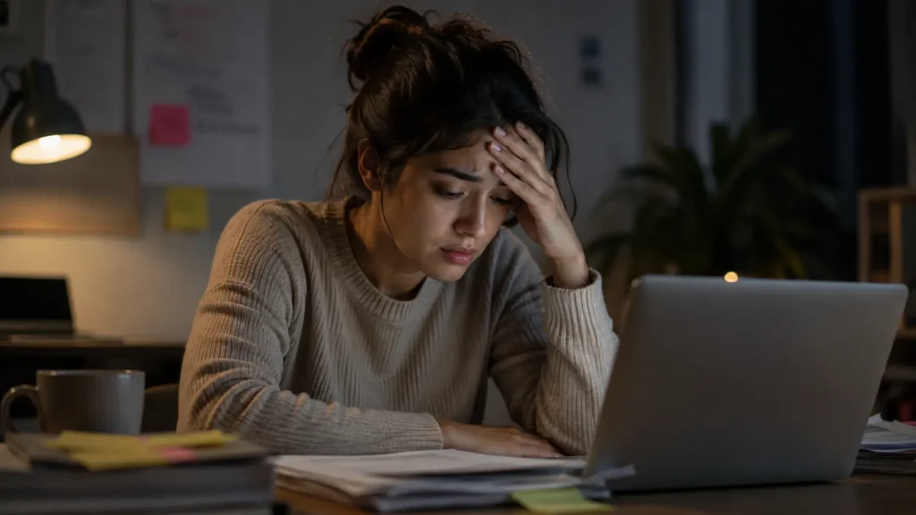 Mental stress and emotional exhaustion affecting energy levels