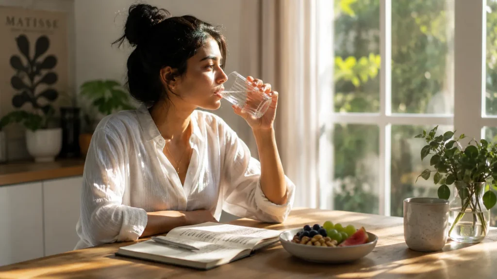 Healthy morning routine supporting better sleep recovery and energy